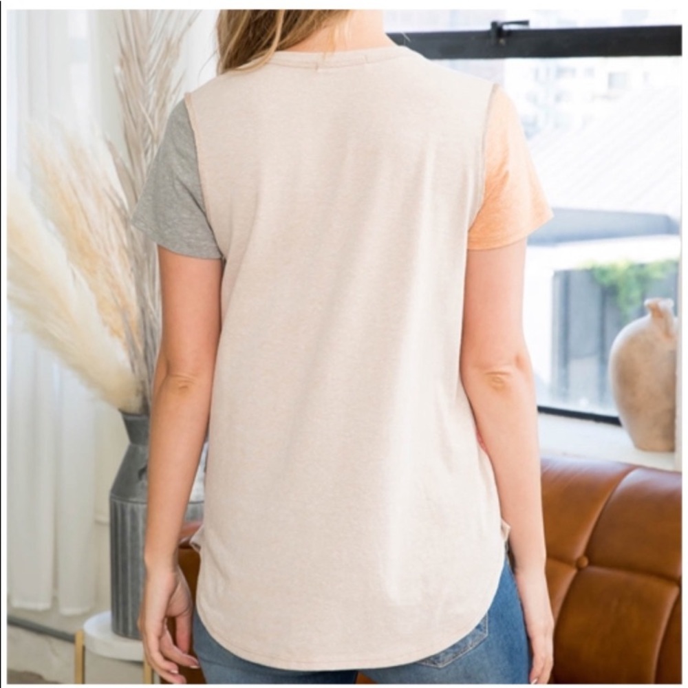 Colorblock Reverse Coverstitch Blouse Prefect for Spring!! - Picture 4 of 5